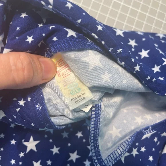LuLaRoe Blue and White Starry Leggings - Picture 2 of 2